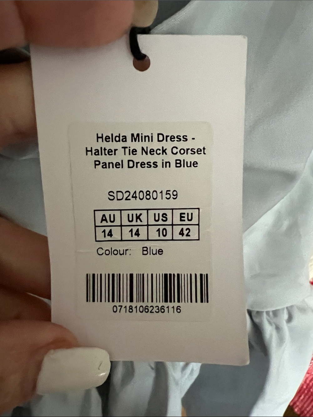 NWT $120 REVOLVE Australia SHOWPO Helda fit flare mini halter dress blue US 10 - Picture 6 of 9